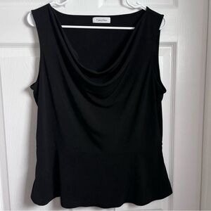 Calvin Klein Cowl neck top shirt black sleveless classic women Medium chic tank